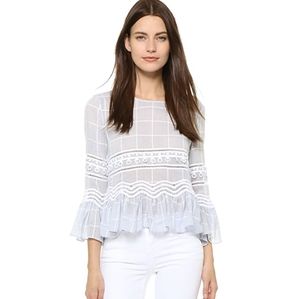 Jonathon Simkhai embroidered ruffled peplu…